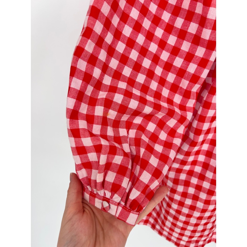 Hunter Bell NYC Carlyle Dress Red White Gingham Checks Mini XS - Picture 7 of 8